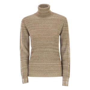 FABIANA FILIPPI Ribbed Turtleneck Sweater Women Beige Sweaters & Knitwear